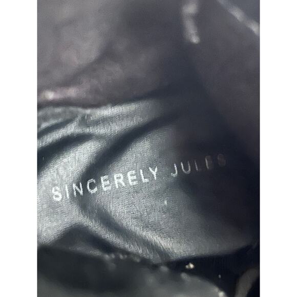 Sincerely Jules Harley Black Patent Platform Combat Boots Size 6.5 Chunky Sole - Picture 10 of 11